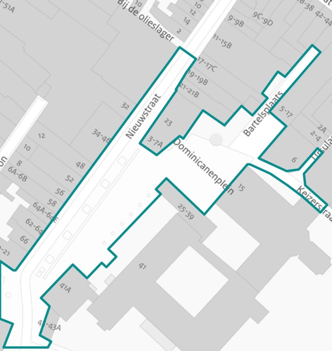 Locatiekaart Bartelsplaats / Kloosterkwartier / Nieuwstraat