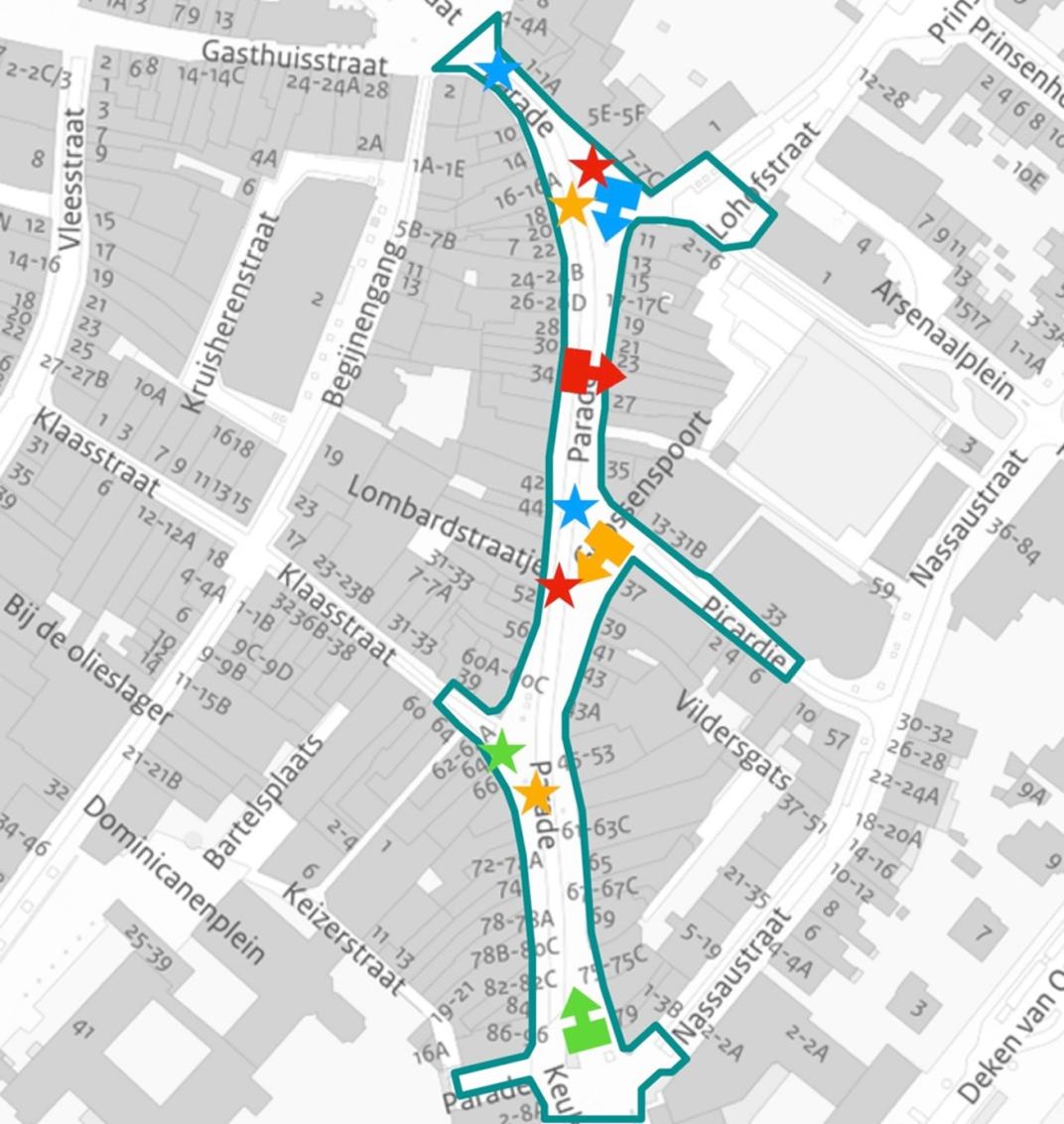 Plattegrond Evenementenlocatieprofiel Parade