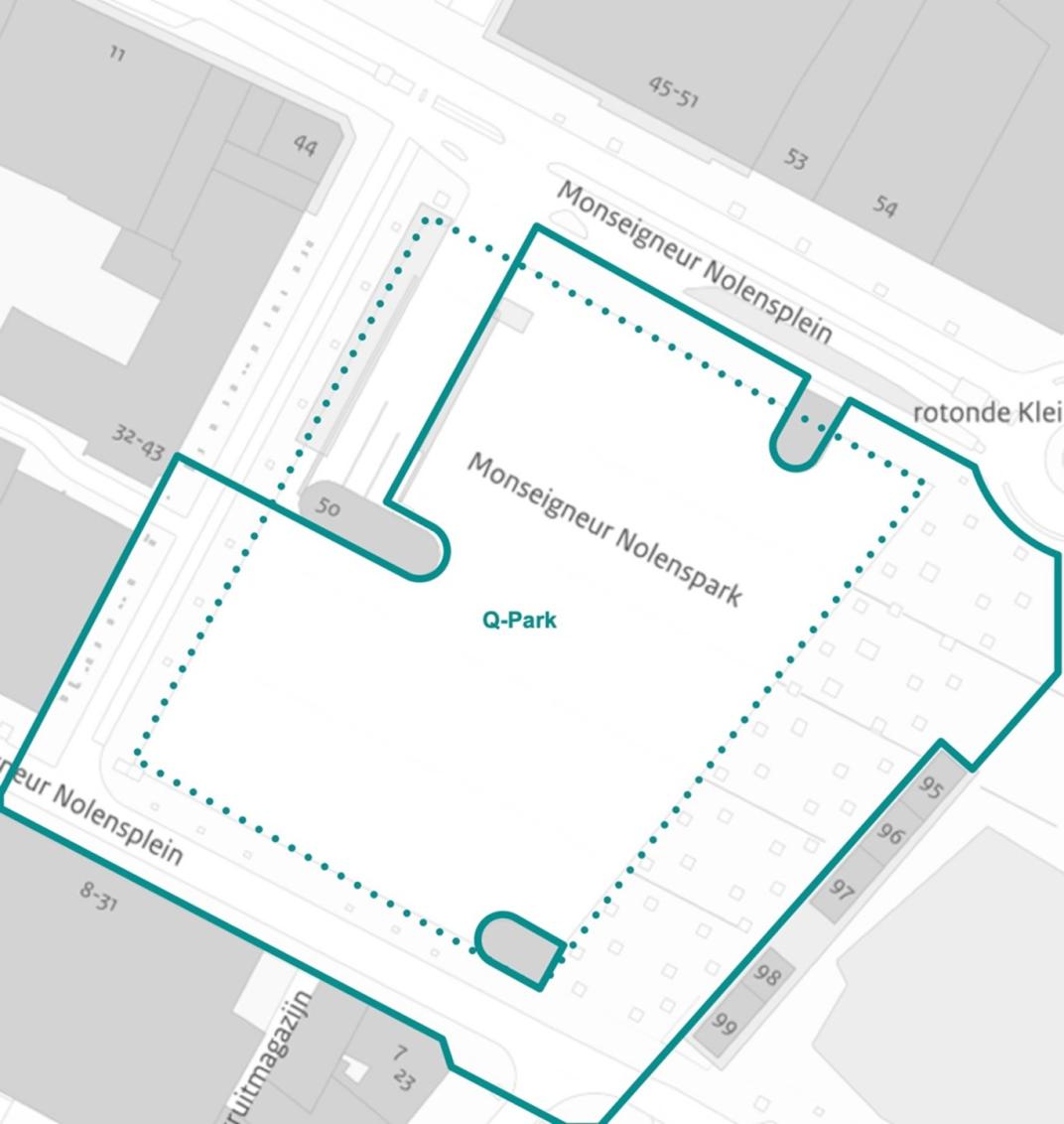 Locatiekaart parkeerdek Nolensplein